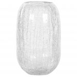 Beliani Vaso de Vidro Transparente 28 cm Decorativo Forma Redonda Efeito de Partido de Mesa Casa Decoração Moderna Design 17x17x28 - 4251682294522