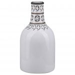 Beliani Vaso de Cerâmica Grés Branca Peça Decorativa de Estilo Vintage Efeito de Vidrado Estalado 13x13x25 - 4251682267939