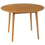 Beliani Mesa de Jantar Castanha Clara MDF ø 110 cm Redonda Design de Inspiração Retro Sala de Estar Sala de Jantar 110x110x75 - 4251682283212