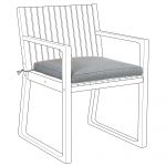 Beliani Almofada de Assento para Cadeira de Jardim 46 X 46 cm com Tecido Cinzento Resistente à Água 46x46x5 - 4251682219815