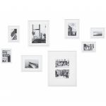 Beliani Conjunto de 8 Molduras de MDF Brancas para Fotografias de Vários Tamanhos Ganchos de Galeria Modernos 2x30x37 - 4251682276191