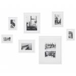 Beliani Conjunto de 7 Molduras de MDF Branco para Fotografias de Vários Tamanhos Ganchos de Galeria Modernos 2x30x38 - 4251682276214