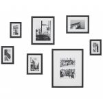 Beliani Conjunto de 7 Molduras de MDF Preto para Fotografias de Vários Tamanhos Ganchos de Galeria Modernos 2x30x38 - 4251682276207