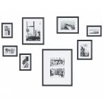 Beliani Conjunto de 8 Molduras de MDF Pretas para Fotografias de Vários Tamanhos Ganchos de Galeria Modernos 2x30x37 - 4251682276184
