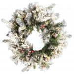 Beliani Coroa de Natal em Material Sintético Branco ø 55 cm Pinhas e Efeito de Neve Pré-iluminada Decoração Sazonal para a Interiores 55x55x14 - 4251682269872