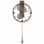 Beliani Relógio de Parede Redondo com Pêndulo Dourado 30 cm Desenho Clássico 9x30x67 - 4251682242332