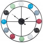 Beliani Relógio de Parede Multicolorido Moldura de Ferro 56 cm Efeito Envelhecido Bolas Coloridas Design Moderno 5x56x56 - 4251682200035