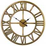 Beliani Relógio de Parede Dourado Estrutura de Ferro 61 cm Design Clássico Algarismos Romanos 2x61x61 - 4251682200004