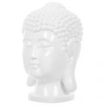 Beliani Estatueta Decorativa Branca Poliresina 41 cm Cabeça de Buda Ornamento Estilo Glamour Acessórios de Decoração 24x24x41 - 4251682215466