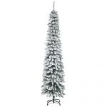 HomCom Árvore de Natal Artificial 210cm com Neve Ignífugo com 490 Ramos Verde