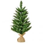 HomCom Árvore de Mesa de Natal Artificial de 60cm com Base de Pano de 70 Pontas Mini Ornamentos ?35x60 cm - 830-286V01
