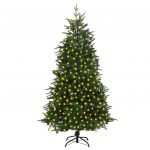 vidaXL Árvore de Natal Artificial com Luzes LED 210 cm Pvc e Pe Verde - 3077781