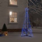 vidaXL Árvore de Natal em Cone 200 Luzes LED 70x180 cm Azul - 343503