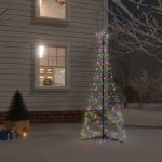 vidaXL Árvore de Natal em Cone 200 Luzes LED 70x180 cm Colorido - 343504
