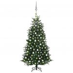 vidaXL Árvore Natal Artificial com Luzes LED e Bolas 210cm Pvc&pe Verde - 3077925