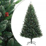 vidaXL Árvore de Natal Artificial Articulada com Bagas Vermelhas 120 cm - 356731