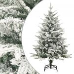 vidaXL Árvore de Natal Artificial com Neve 120 cm Pvc & Pe Verde - 328492