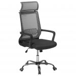 Beliani Cadeira de Escritório Cinzenta Escura Ajustável em Altura de Design Clássico Elegante 63x63x118-126 - 4260586355260
