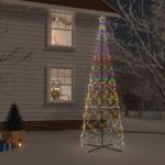 Árvore de Natal em Cone 1400 Luzes led 160x500 cm Colorido - 343512