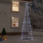 Árvore de Natal em Cone 500 Luzes led 100x300 cm Branco Frio - 343506