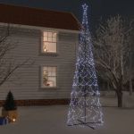 Árvore de Natal em Cone 3000 Luzes led 230x800 cm Branco Frio - 343514