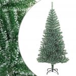 Árvore de Natal Artificial com Flocos de Neve 210 cm Verde - 357775