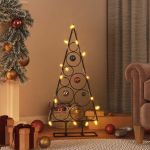 VidaXL Árvore de Natal para Decoração 90 cm Metal Preto - 359598