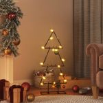 VidaXL Árvore de Natal para Decoração 60 cm Metal Preto - 359591
