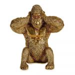 Gift Decor Figura Decorativa Gorila Dourado Resina (10 X 18 - Gy001s3609739