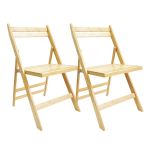 O91 Pack 2 Cadeiras Dobráveis em Madeira de Bambu 42,5x47,5x47,5x79cm - 80145200200