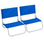 7house Pack 2 Cadeiras de Praia Baixas Dobráveis Azul 45x49,5x17,5cm - 76120000200