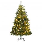 VidaXL Árvore Natal Artificial Articulada com 300 Luzes led + Bolas 240cm - 3210235