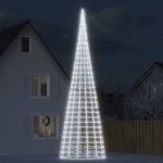 VidaXL Iluminação Árvore Natal em Mastro 3000 Leds 800 cm Branco Frio - 358121