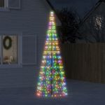VidaXL Árvore Natal com Luz Mastro Bandeira 550 Leds 300 cm Colorido - 358114