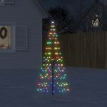 VidaXL Iluminação Árvore Natal em Mastro 200 Luzes led 180 cm Colorido - 358110