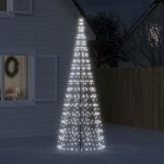 VidaXL Iluminação Árvore Natal em Mastro 550 Leds 300 cm Branco Quente - 358113