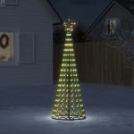 VidaXL Árvore de Natal Luminosa em Cone 275 Leds 180 cm Branco Quente - 358064
