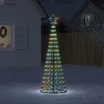 VidaXL Árvore de Natal Luminosa em Cone 275 Luzes LED 180 cm Colorido - 358067