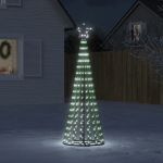 VidaXL Árvore de Natal Luminosa em Cone 275 Leds 180 cm Branco Frio - 358065