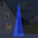 VidaXL Árvore de Natal com Luz Mastro de Bandeira 1534 Leds 500 cm Azul - 358119