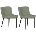 Beliani Conjunto de 2 Cadeiras Estofadas em Poliéster Verde Confortáveis para Sala de Jantar Ou Sala de Estar 52x62x82 - 4255664841087