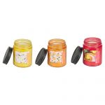 Beliani Conjunto de 3 Velas Perfumadas Multicoloridas em Cera 100% de Soja com Fragrância de Groselha Baga Amarela e Maça Golden 7x7x9 - 4255664834324