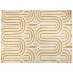Tapete Beliani em Lã Branca-creme e Amarela 300 X 400 cm Padrão Abstrato Sala de Estar Quarto Design Moderno 300x400 - 4255664843241