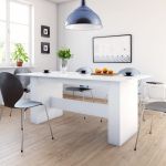 Mesa de Jantar Aqua de 180 cm Branco Brilhante Design Minimalista