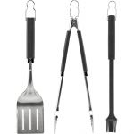 Weber Kit 3 utensílios - Espátula, Pinça e Pincel Premium para Barbecue