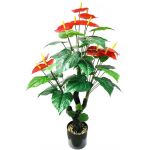 Planta Artificial com Vaso Antúrio Vermelho Deluxe 120 cm