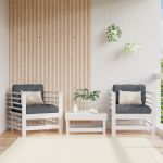 vidaXL Cadeiras de Jardim C/ Almofadões 2 Pcs Pinho Maciço Branco