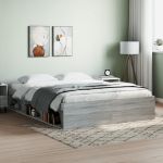 vidaXL Estrutura de Cama 140x190 cm Cinzento Sonoma