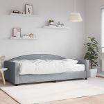 Sofá vidaXL Sofá-cama com Colchão 100x200 cm Tecido Cinzento-claro
