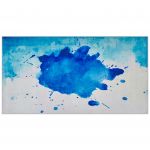 Tapete Beliani Tapete Retangular com Padrão Abstrato Odalar de Poliéster Azul 80x150